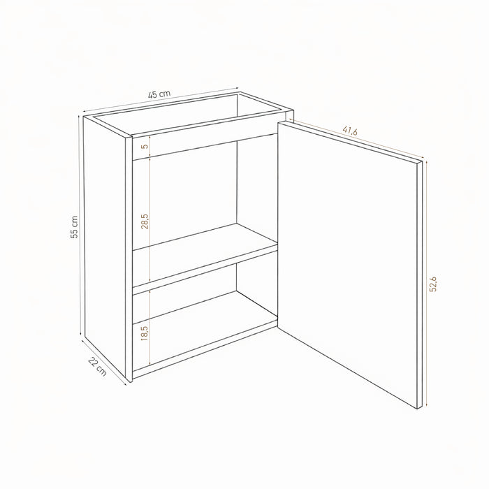 Lave-mains Krabi avec meuble en chêne, travertin blanc