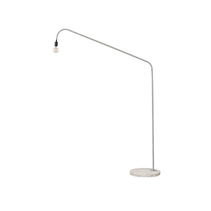 Lampadaire Ellis en travertin blanc et acier 202 cm