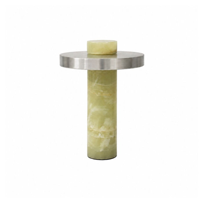 Lámpara de mesa Arles – Ónix verde - Acero inoxidable – Ø22 x H30 cm