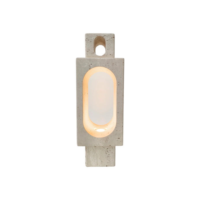 Lampe de table Livry en travertin blanc 40 cm