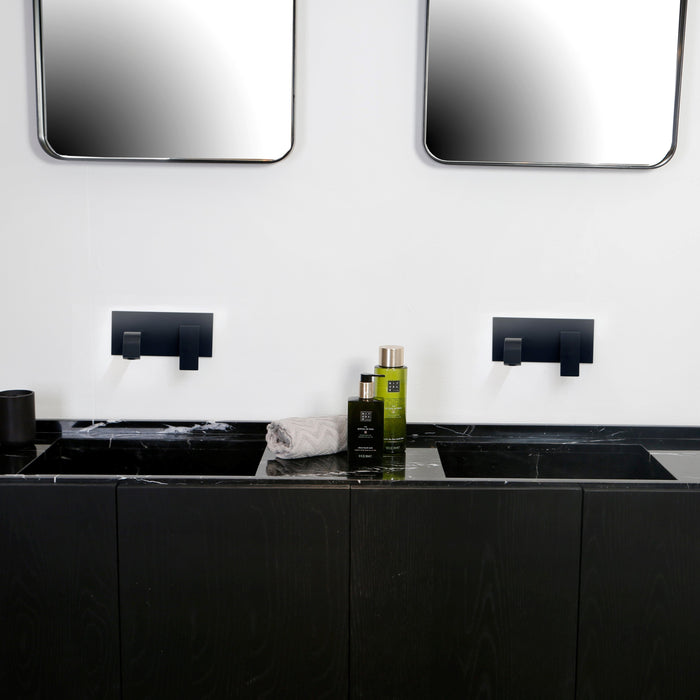 Basiel Inbouw Lavabo van Zwart Marmer