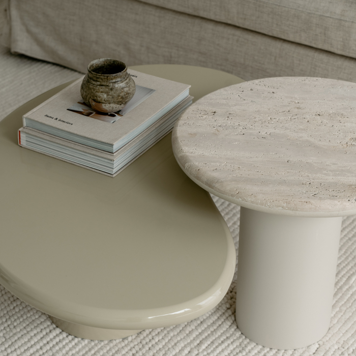 Salontafel loches glossy lichtkaki stoneskin