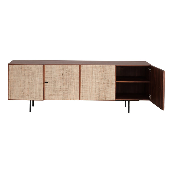 Dressoir Mark walnoot met raffia