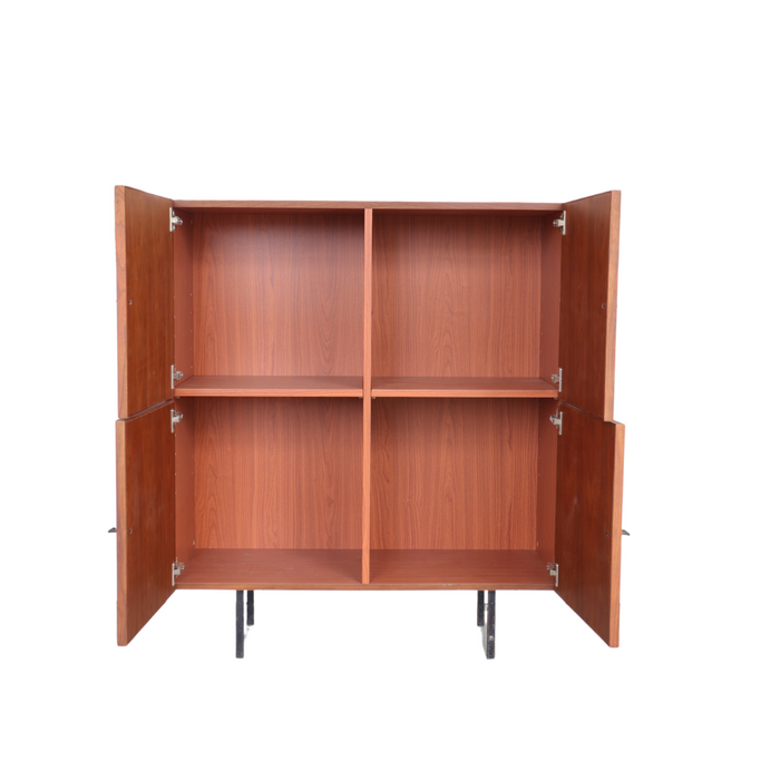 Hoog dressoir Mark walnoot raffia deuren