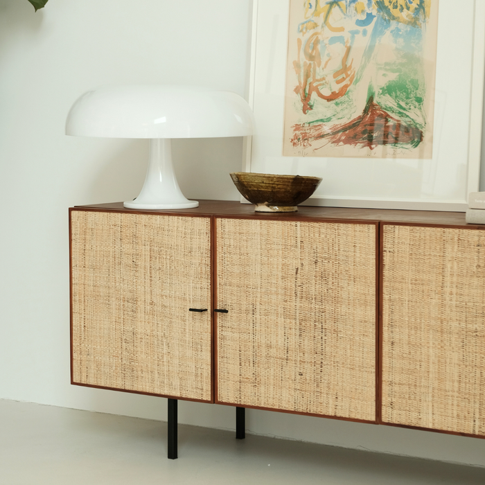 Dressoir Mark walnoot met raffia