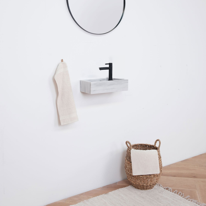 Lave-mains en marbre Naleya blanc