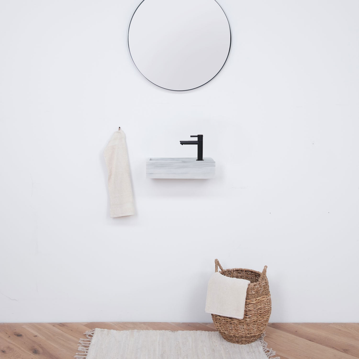 Lave-mains en marbre Naleya blanc