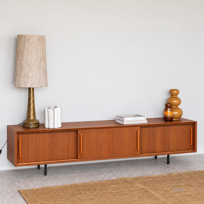 Meuble TV rétro Oskar en teck 220 cm