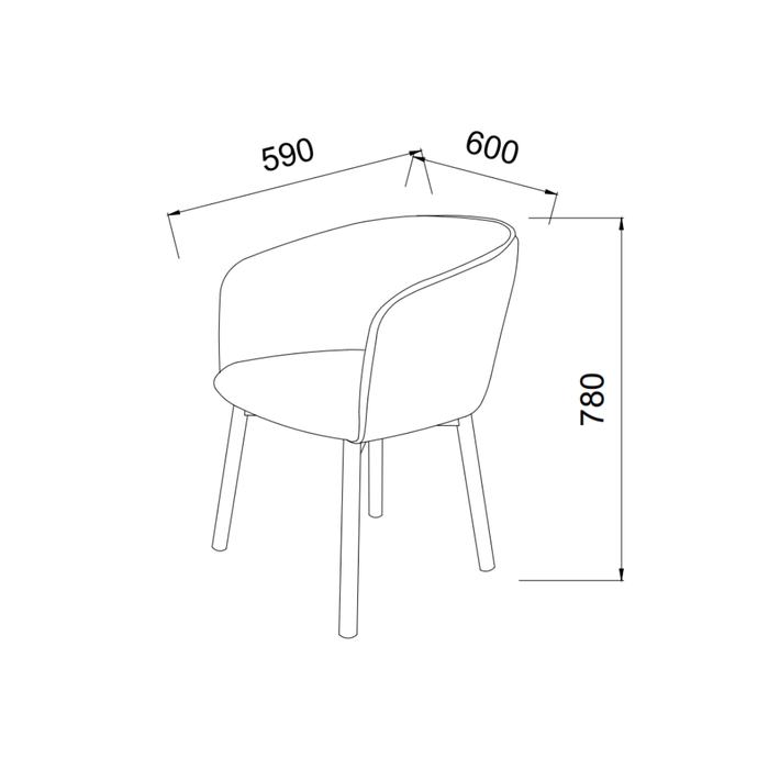 Nox dining chair, dark walnut, sandstone weave