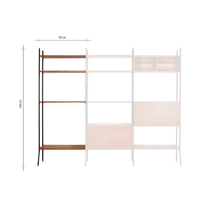 Uitbreiding vintage wandkast teak 92 cm