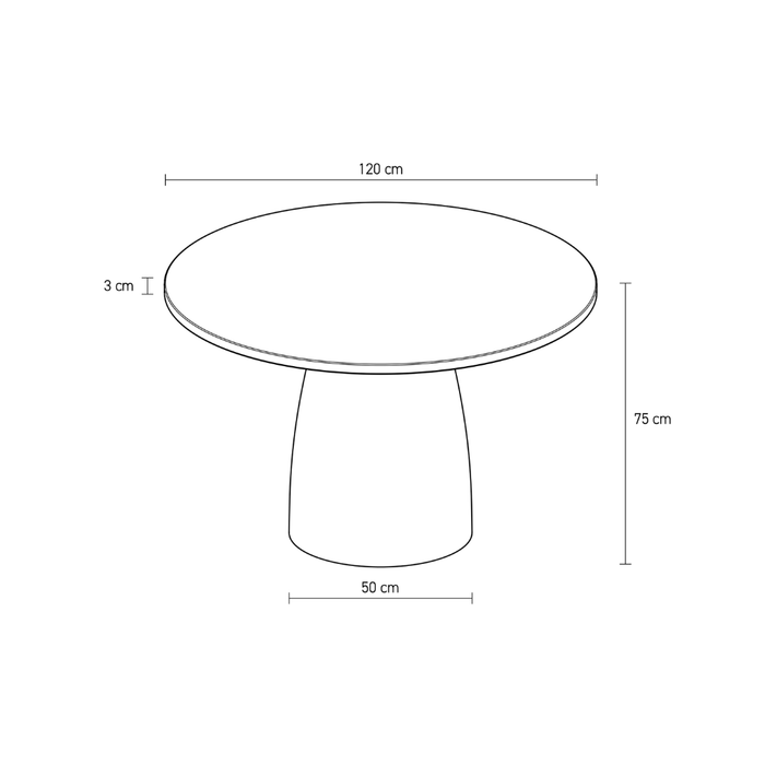 Table de jardin ronde Uzé dune Ø120 cm