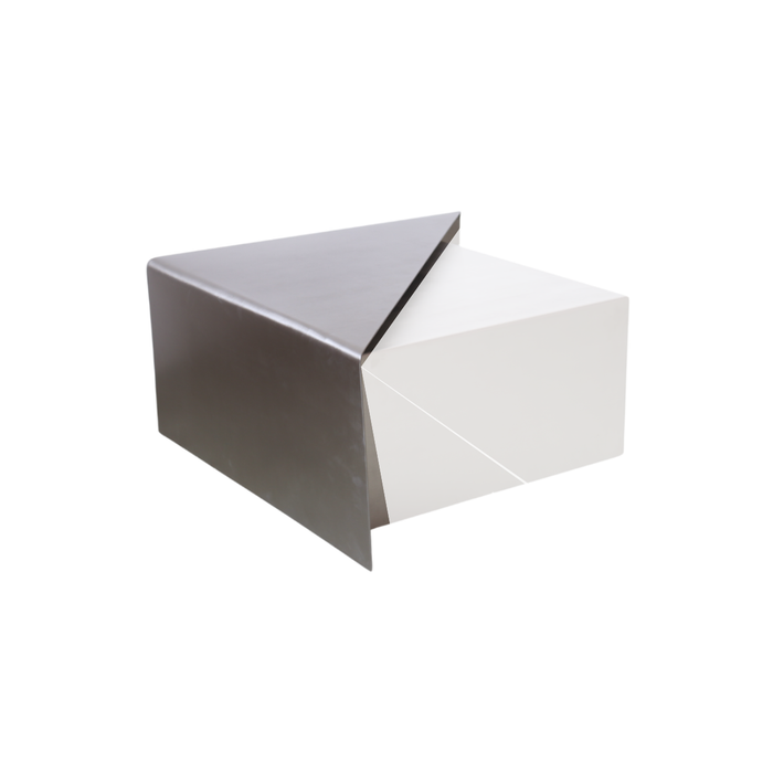 Mesa de centro Erbray de acero inoxidable cromado grande