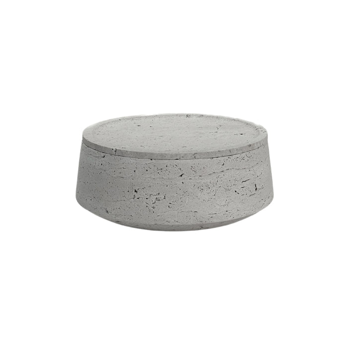 Topf mit Deckel Macon grauer Travertin 14 cm