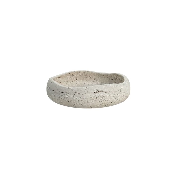 Decorative bowl Bellac white travertine Ø35 cm