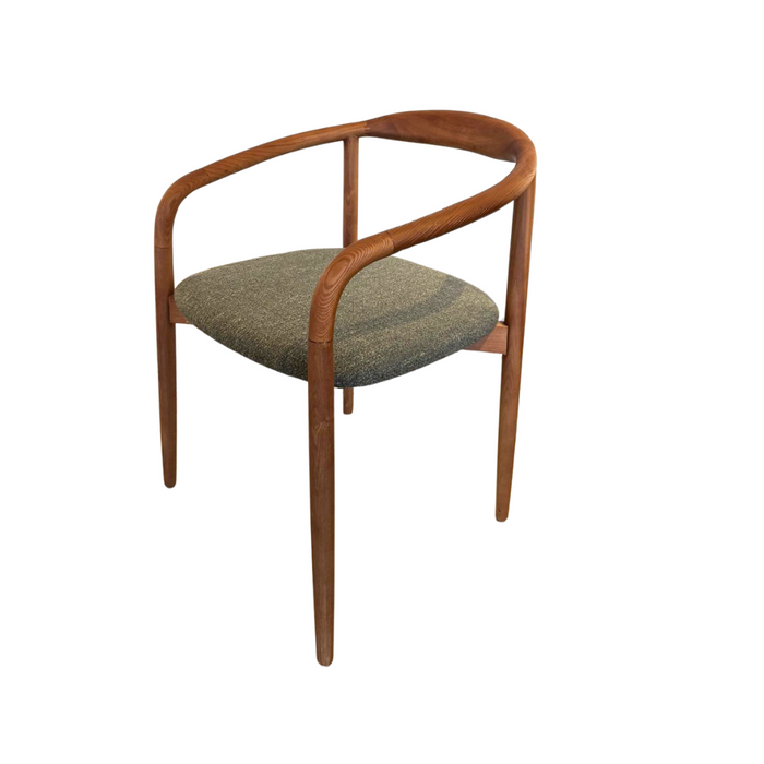 Ely light walnut dining chair with fabric seat