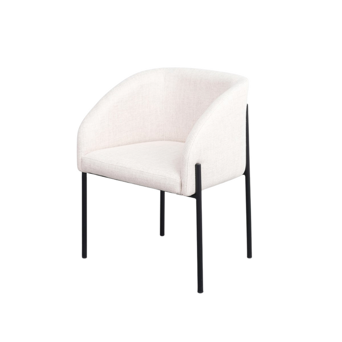 Dining chair Royan ivory bouclé