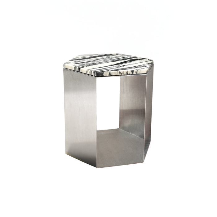 Marmeren salontafel Hexagon stainless steel