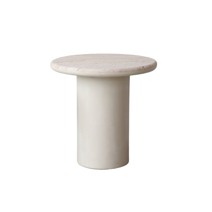 Travertin bijzettafel Caen latte StoneSkin 50 cm