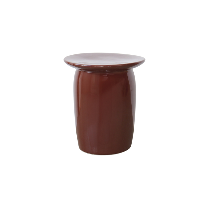 Table d’appoint Kivo en céramique cannelle Ø36 cm