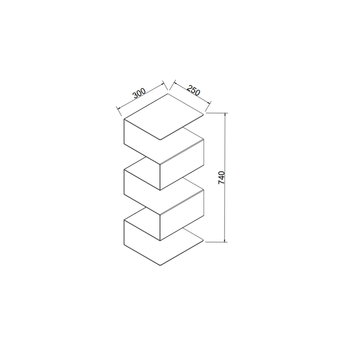 Wall rack Aspen stainless steel