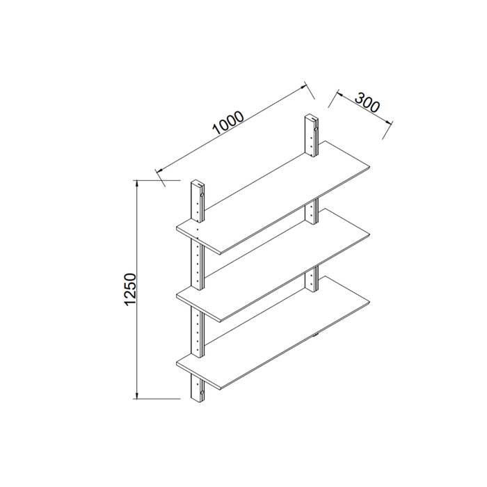 Wall rack Vari dark walnut 100x125 cm