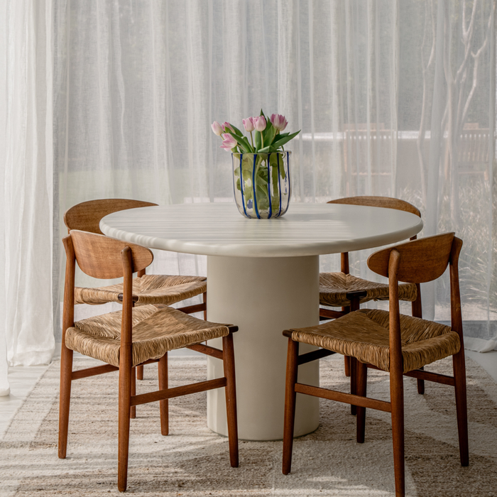 Ovaler Esstisch Reef in Mortex-Optik 140 cm