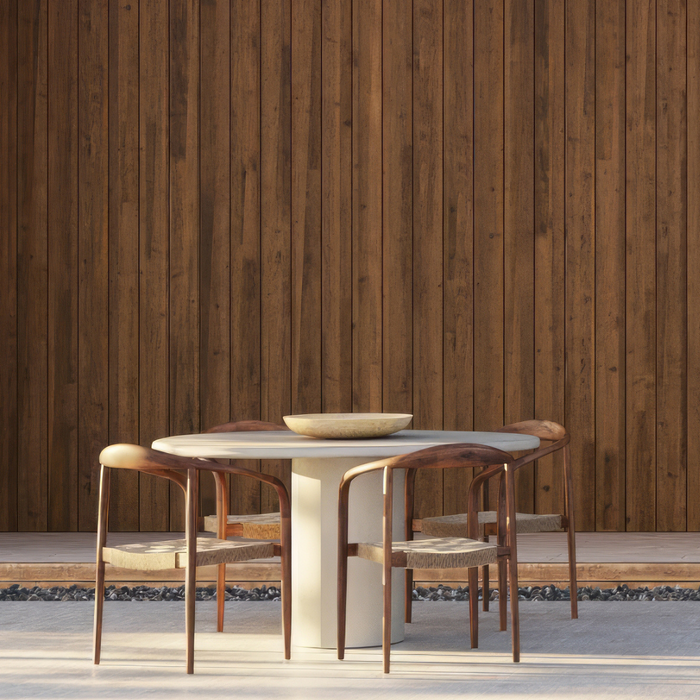 Outdoor-Esstisch Reef aus Beton-Zement in Latte, 140 cm