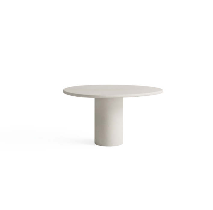 Outdoor-Esstisch Reef aus Beton-Zement in Latte, 140 cm