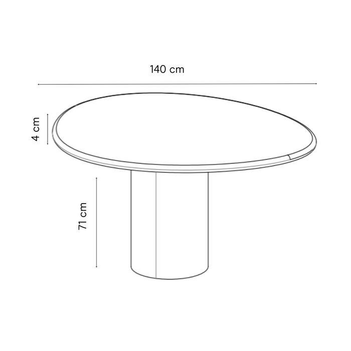 Mesa de comedor Reef de travertino blanco latte 140 cm