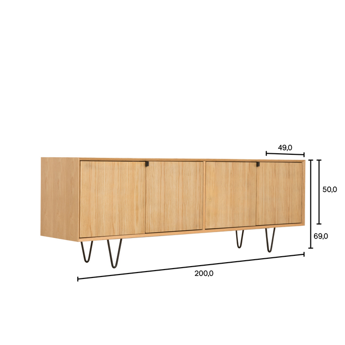 Salvin retro oak sideboard 200 cm