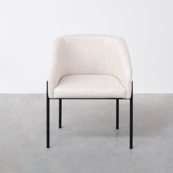 Beige stof eetkamerstoel Royan Furnified