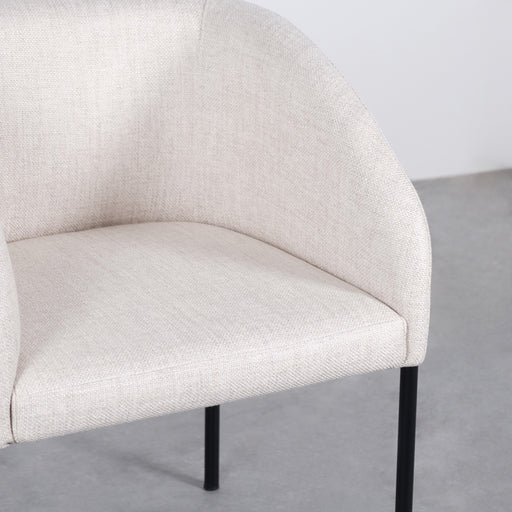 Stoffen Eetkamerstoel Beige detail
