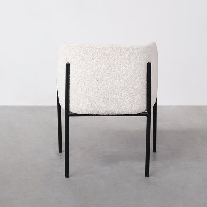 Silla de comedor Royan blanca de bouclé