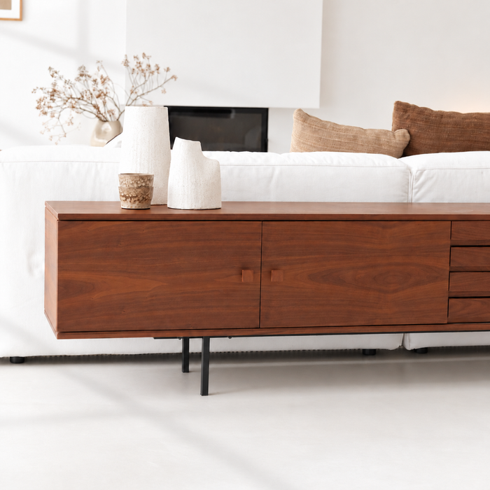 Vintage dressoir Calvin walnoot 240 cm