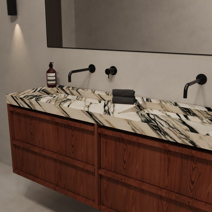 Soumans blue-white marble vanity top 150 cm