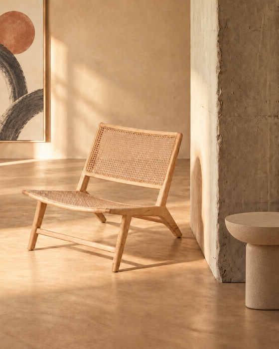Wicker armchair Flora oak