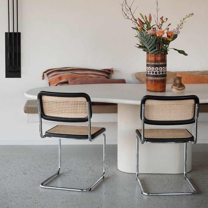 Silla de mimbre Swing negro/cromo