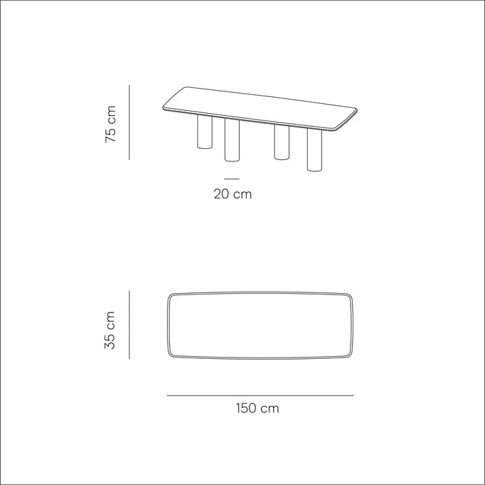 Mesa consola Pim MicroSkin 150 cm