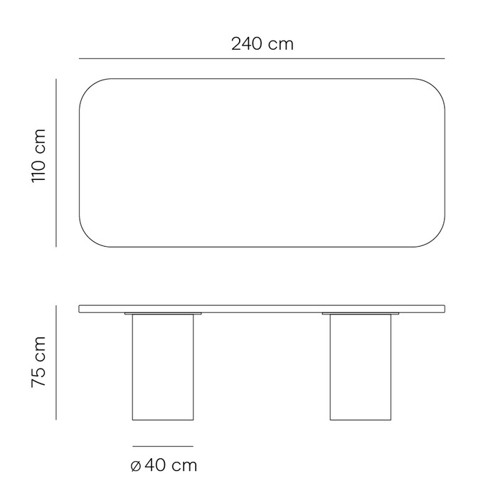 Eettafel Vesper MicroSkin eiken onderstel 240