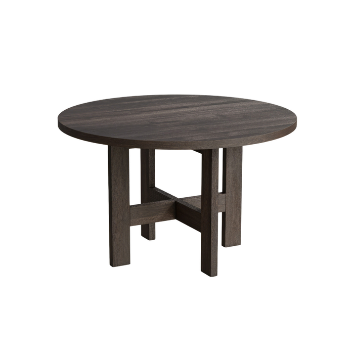 Table à manger ronde Victor en bois fumé Ø140 cm