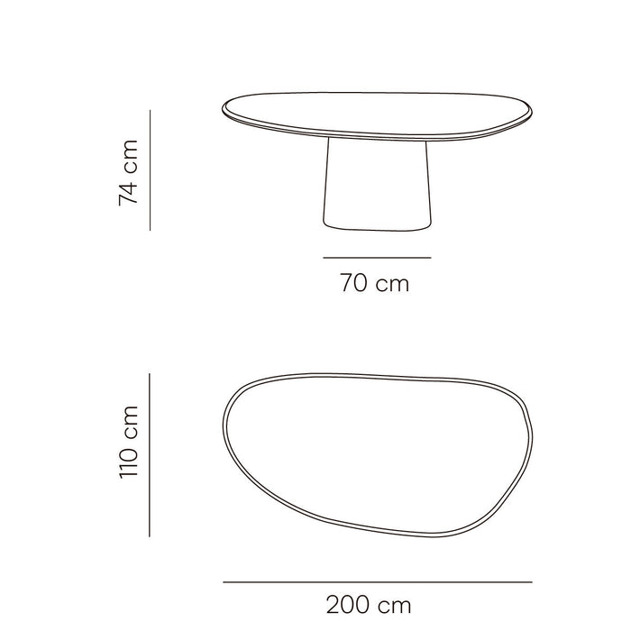 Mesa de jardín Anvers de cemento efecto hormigón latte 200 cm