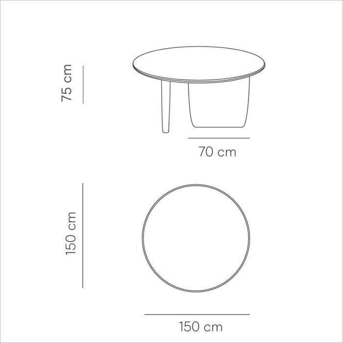 Eettafel Pannes StoneSkin latte 150 cm