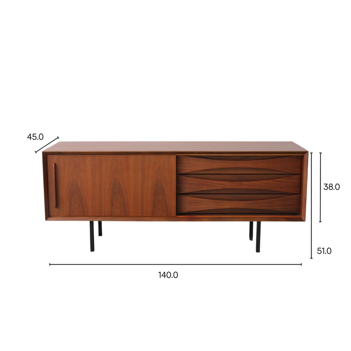 Mueble para TV Oskar con cajones de nogal 140 cm