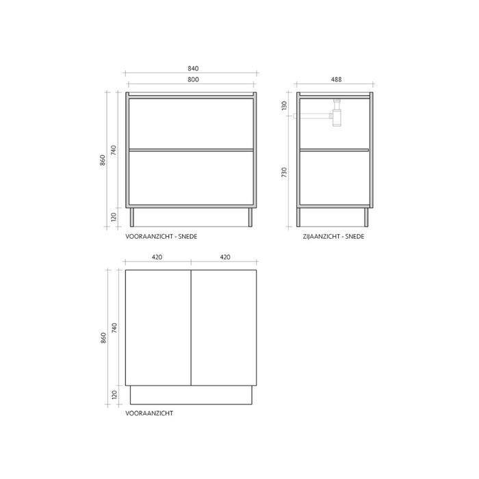 Mueble de baño Felix nogal con lavabo de mármol blanco George II 84 cm