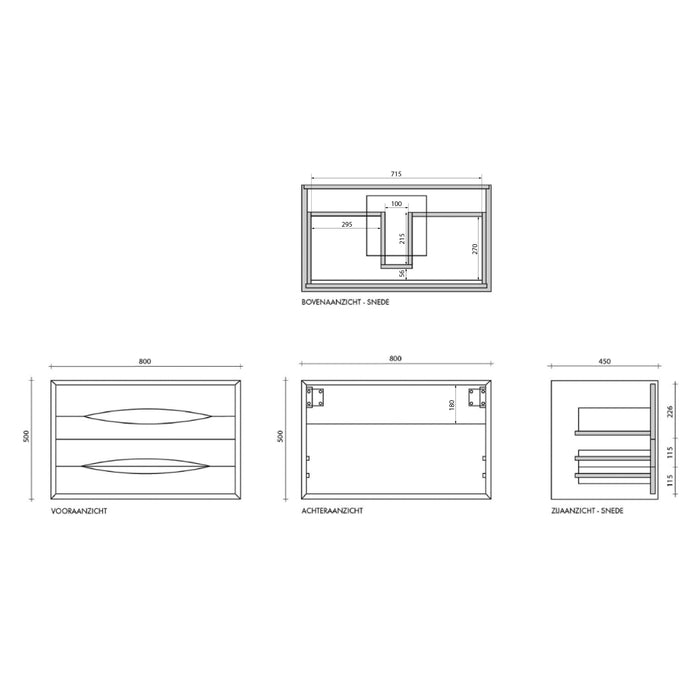 Armario de baño escandinavo Bill de roble, 80 cm