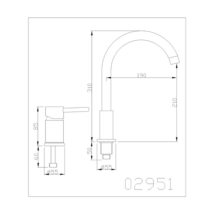 Aufsatzarmatur Max rund Chrom