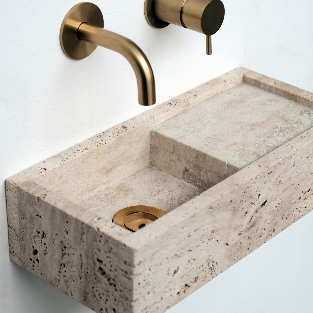 Wit travertijn handenwasser Furnified 