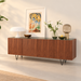 Walnoot dressoir met groen marmeren blad Furnified
