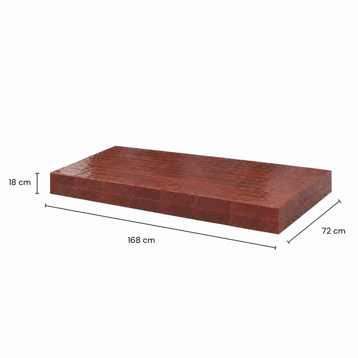 Tilo coffee table, cinnamon, tiled top, 168 cm