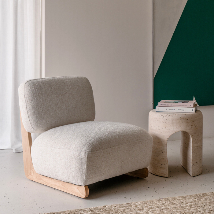 Table d’appoint Zuni en travertin blanc